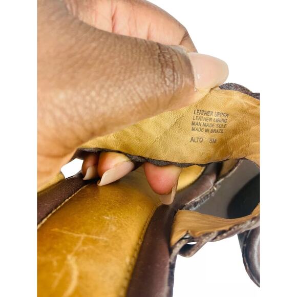 Nurture Women's Brown Alto Wedge Slip On Double Strap Buckle Heels Sandals 8M - Picture 10 of 11